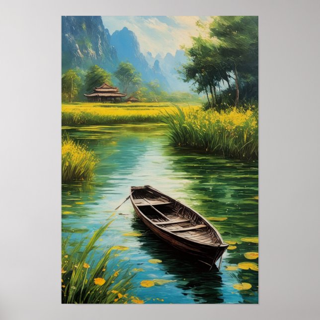 Rural Elegance, Countryside Swampy Lake Poster (Front)