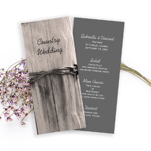 Rural Fence Post Country Ranch Wedding Menu