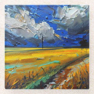Rural Field Art and Blue Sky Coaster