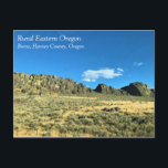 Rural Harney County, Burns, Oregon Canvas Print Po Postcard<br><div class="desc">While on a road trip to Idaho, we took a more rural route through Harney County, Oregon. The countryside was so beautiful in Eastern Oregon! Gorgeous open sky & endless grassy plains, with unique rock formations. This photo was taken near Burns, Oregon, in September 2017.</div>