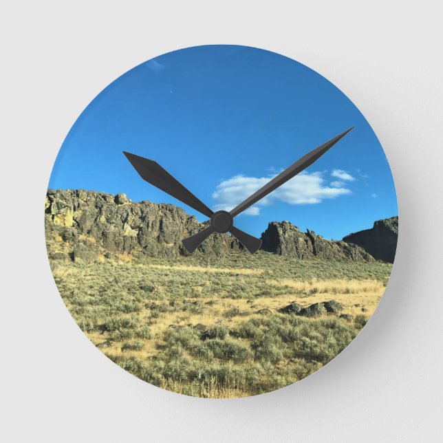 Rural Harney County, Burns, Oregon Canvas Print Round Clock (Front)