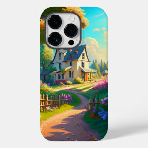 rural house with flowers garden  Case-Mate iPhone 14 pro case