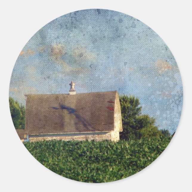 Rural Iowa Barn 4 Classic Round Sticker (Front)