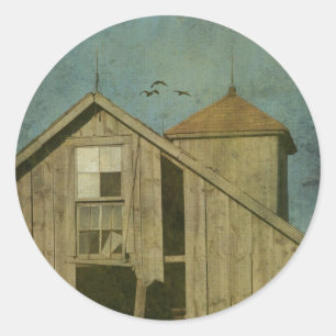 Rural Iowa Barn 5 Classic Round Sticker