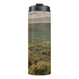 Rural Italian farmlands, Tuscany sunset. Thermal Tumbler