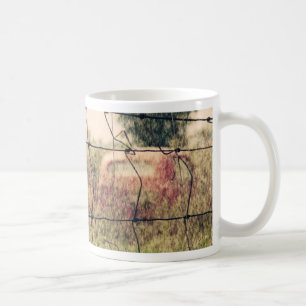Rural Junkyard, Vechicles Rusting Away in a Field Coffee Mug