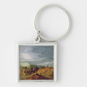 Rural Landscape with a Pilgrim Kneeling Before the Key Ring