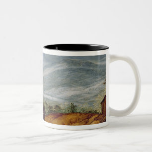 Rural Landscape with a Pilgrim Kneeling Before the Two-Tone Coffee Mug