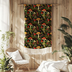 Rural Life Blanket Mushrooms in a Cosy Woodland