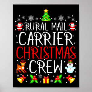 Rural Mail Carrier Christmas Crew Matching Xmas Ma Poster