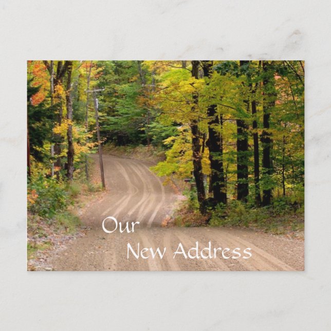 Rural New Address Country Road in Fall Postcards (Front)