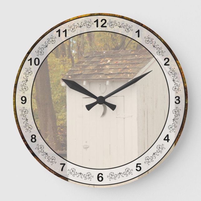 Rural - Outhouse - When nature calls Large Clock (Front)