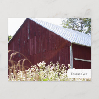 Rural Red Barn Farm Postcard