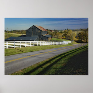 Rural road through Bluegrass region of 2 Poster