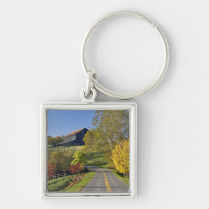 Rural road through Bluegrass region of Kentucky Key Ring