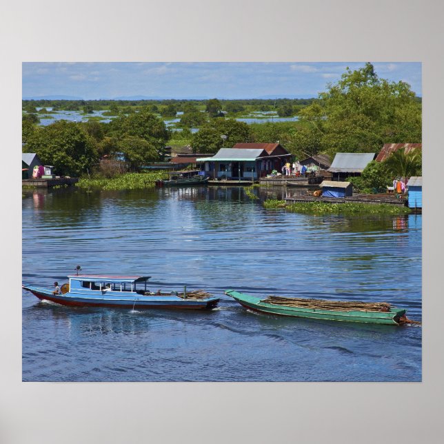 Rural scene, Tonle Sap Lake, Siem Reap, Angkor, Poster (Front)