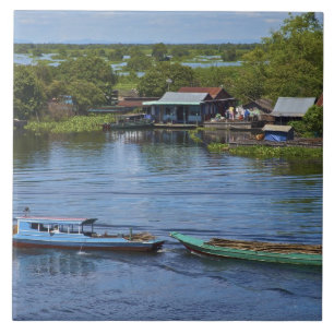 Rural scene, Tonle Sap Lake, Siem Reap, Angkor, Tile