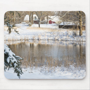 Rural Snow Scene Mouse Pad