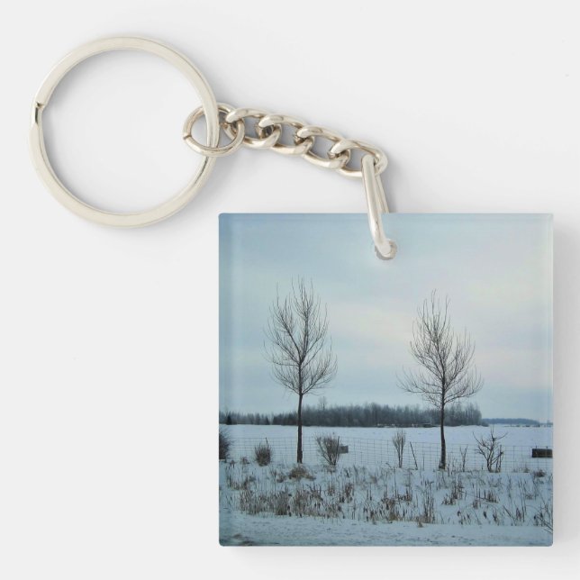 Rural View in Quebec, Canada Key Ring (Front)
