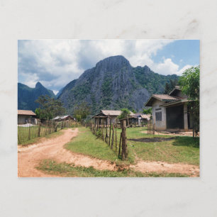 Rural Village Houses near Vang Vieng, Laos Postcard