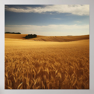 Rural Wheat Field Poster