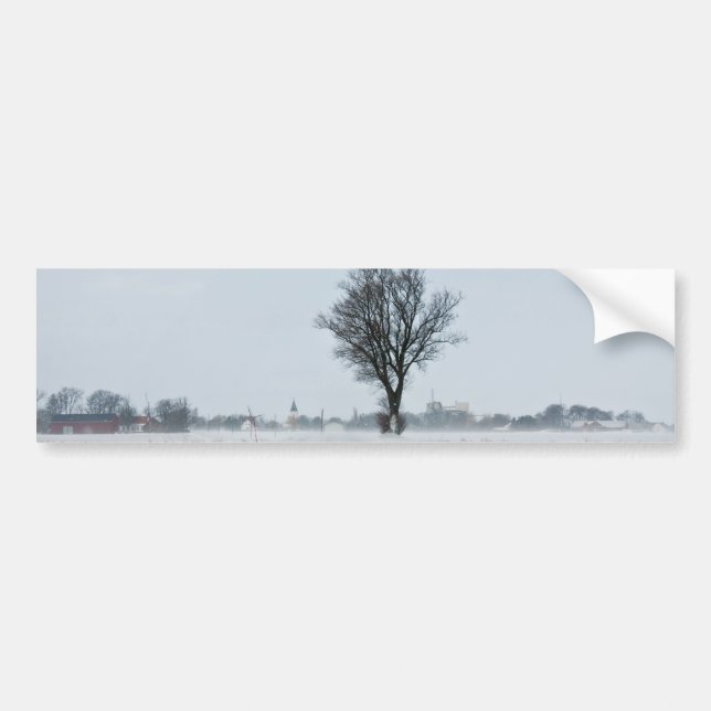 Rural winter road bumper sticker (Front)