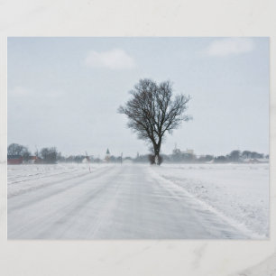 Rural winter road flyer