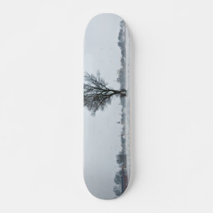 Rural winter road skateboard