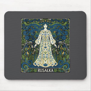 Rusalka Slavic Water Srit Pagan Myth Folk Art  Mouse Pad