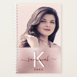 Ruse gold blush photo monogram planner