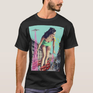 Rush Hour Ufoss Descending In London Ca. 1960 T-Shirt