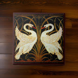 Rush Iris Crane Duo Ceramic Tile<br><div class="desc">Duo white Crane birds with golden lined wings</div>