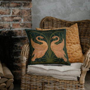 Rush Iris Crane Duo Green Gold Cushion