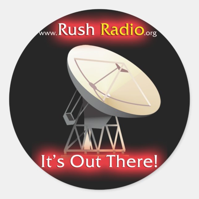 Rush Radio Sticker Round (Front)