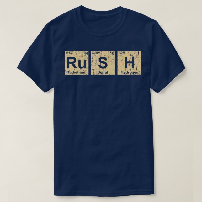 Rush (RuSH) Periodic Table Elements Shirt  (Design Front)