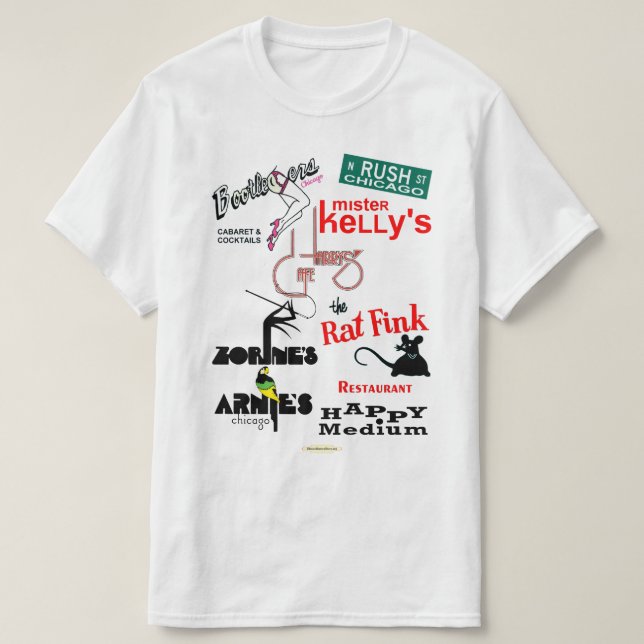 Rush Street, Chicago Nightclubs T-Shirt (Design Front)