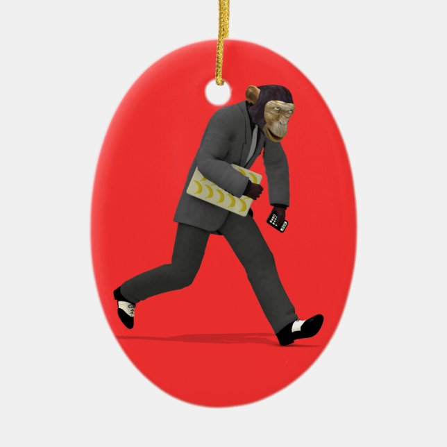 Rush To Monkey Business Ceramic Tree Decoration (Front)