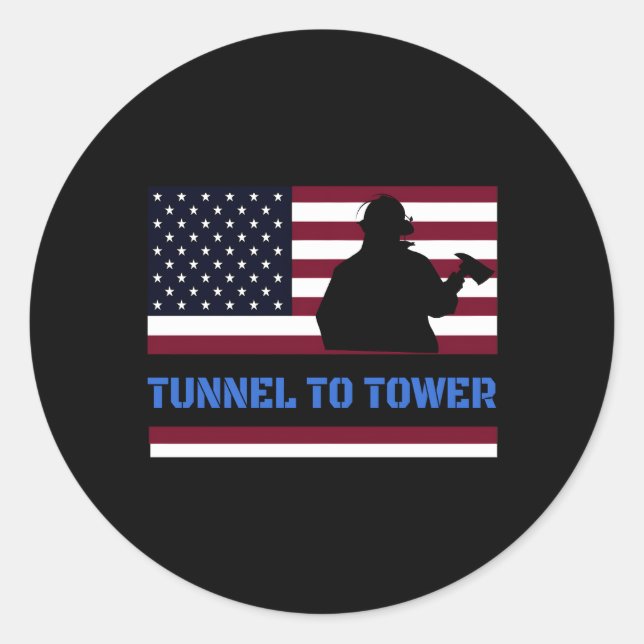 Rush Tunnel To Tower Firefighter Classic Round Sticker (Front)