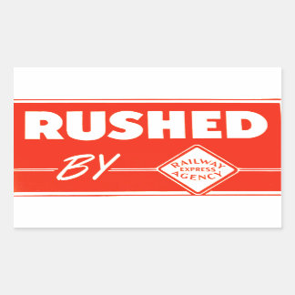 Rushed By Railway Express Stickers