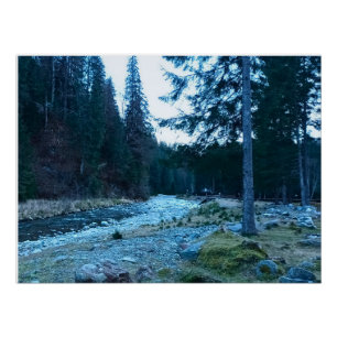 Rushing Mountain Stream – Wild Nature Romania Poster