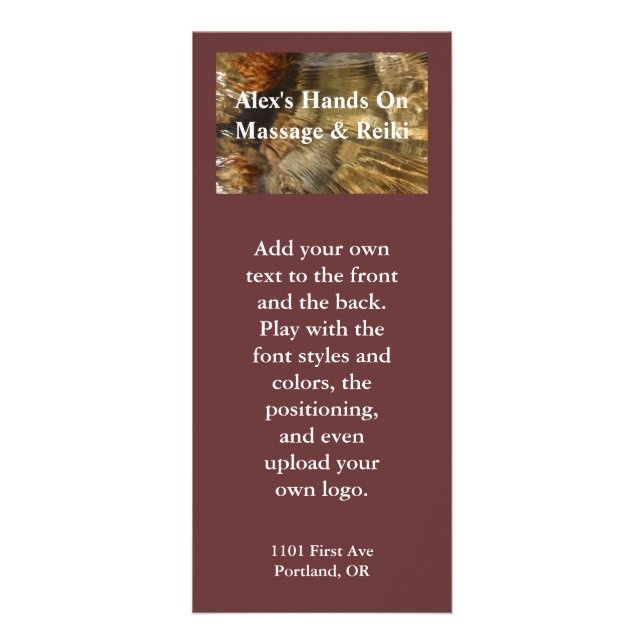 Rushing Rapids with autumn leaves Rack Card (Front)