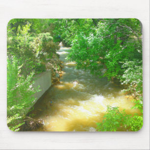 Rushing River under the Trees Mousepad