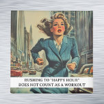 Rushing to Happy Hour Funny Retro 50s Saying Magnet<br><div class="desc">This design was created though digital art. It may be personalised in the area provide or customising by choosing the click to customise further option and changing the name, initials or words. You may also change the text colour and style or delete the text for an image only design. Contact...</div>