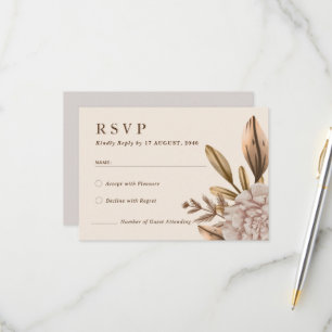 Rusic Elegance Floral Wedding RSVP Response card