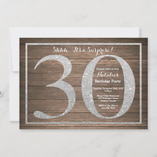 Rusic Surprise 30th Birthday Invitation Silver