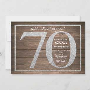 Rusic Surprise 70th Birthday Invitation Silver