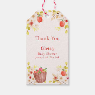 Rusitc Autumn Fall Apple Gardening Baby Shower  Gift Tags