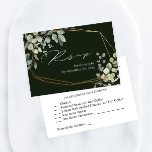 Rusitc Eucalyptus & Gold with Meal RSVP - Green