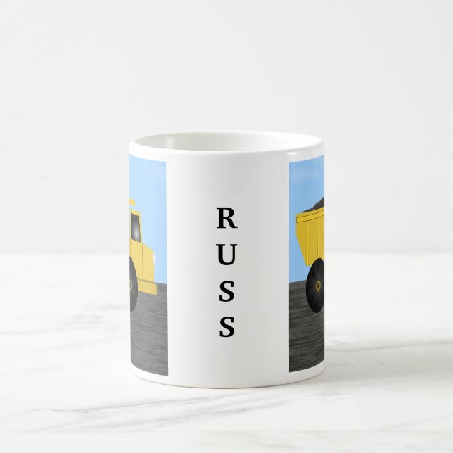 Russ Dump Truck Personalised Name Mug (Center)