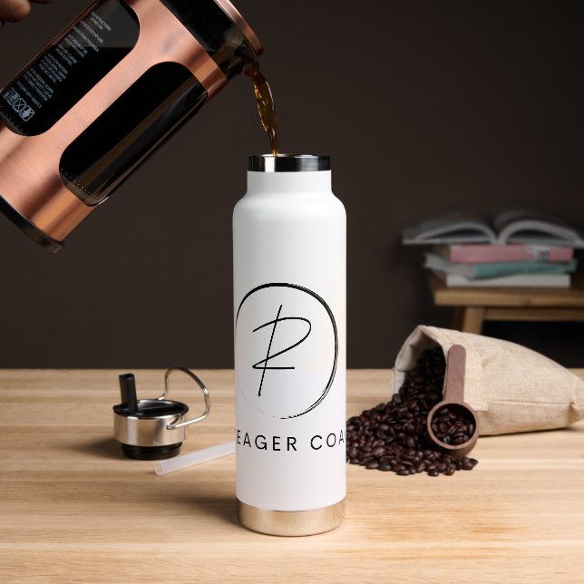 Russ Yeager Coaching Signature Logo Water Bottle (Coffee)